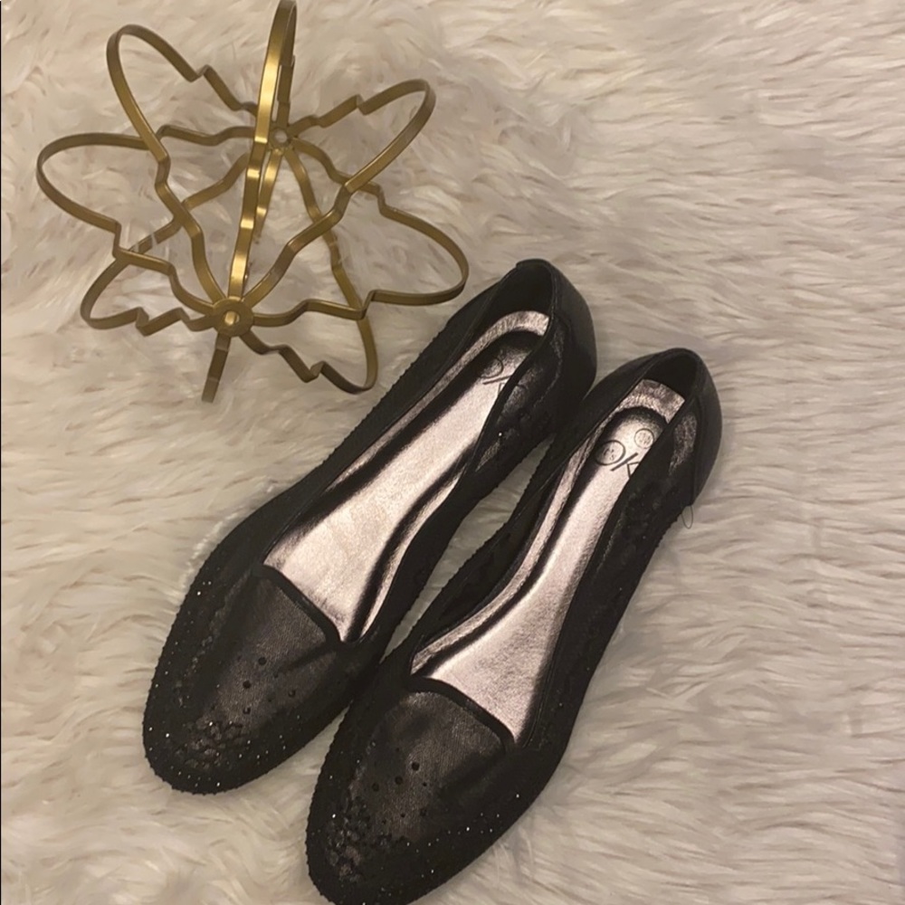 BLACK SATIN LOAFERS